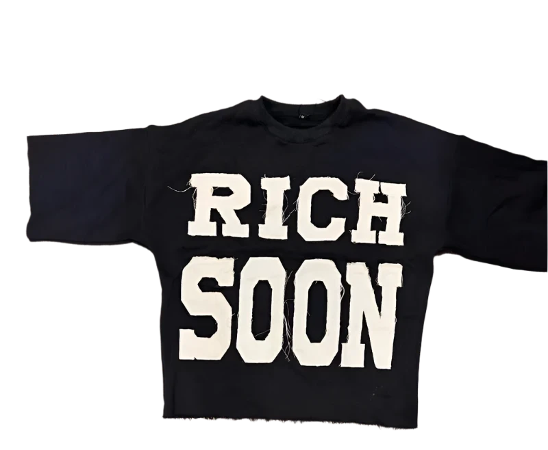 "Rich Soon" Embroidered Tee